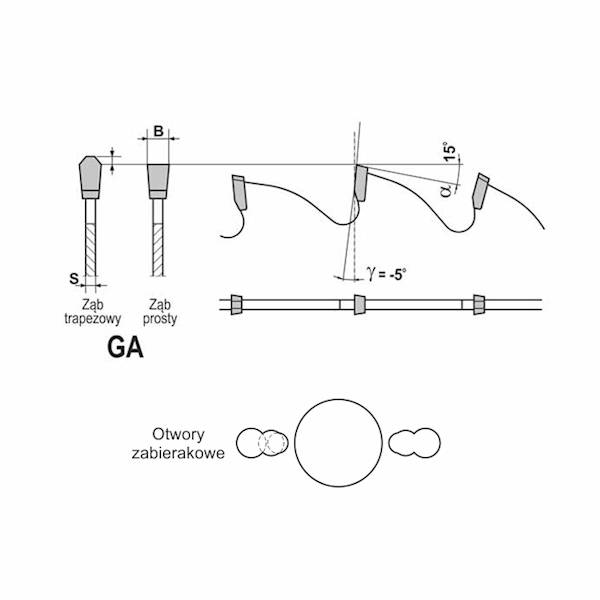 Piła tarczowa GLOTECH 254x30/2,8/2,0/94z GA-5