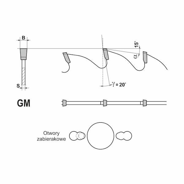 Piła tarczowa GLOTECH 350x30/3,6/2,5/26z GS20