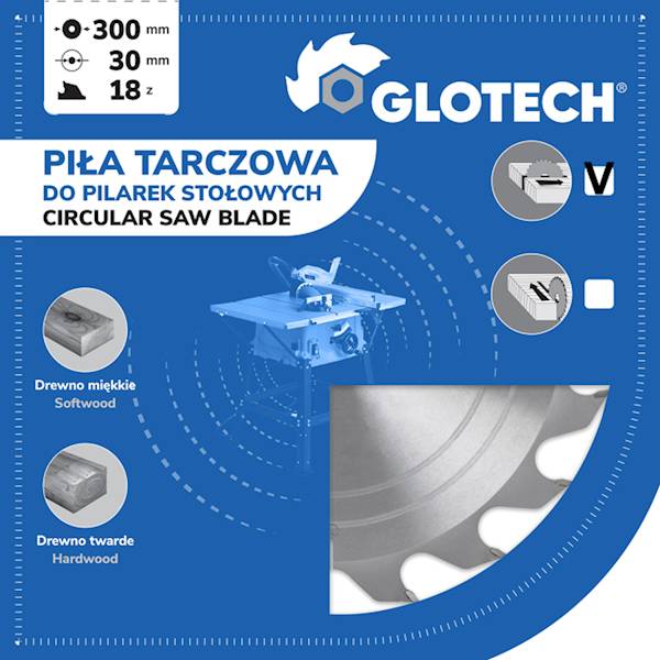 Piła tarczowa GLOTECH 350x30/3,6/2,5/26z GS20