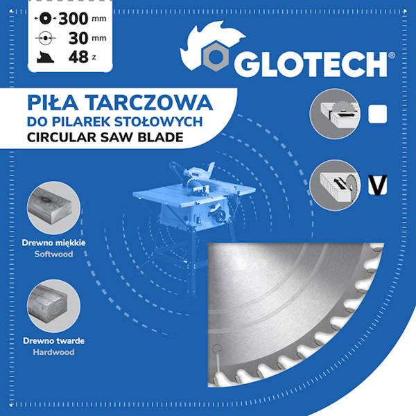 Piła tarczowa GLOTECH 350x30/3,6/2,5/56z GS10