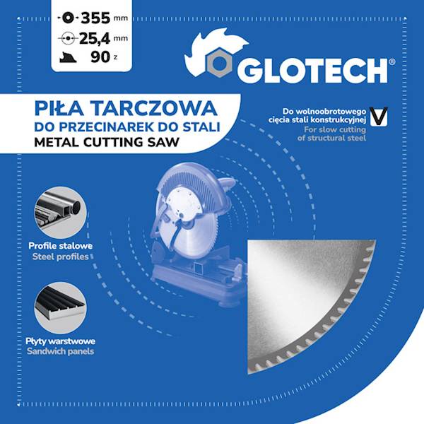 Piła Glotech Steel 305x25,4x2,5/2,0/80z GC10