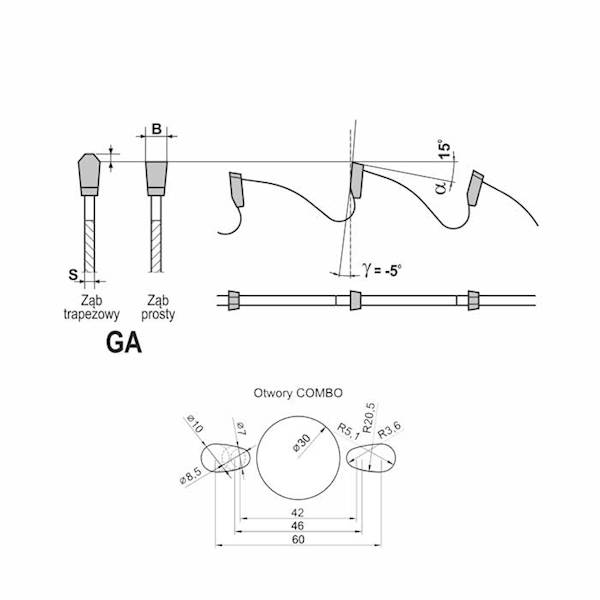 MITER1 260x30x2,7/2,0/68z GA-5 otw.COMBO