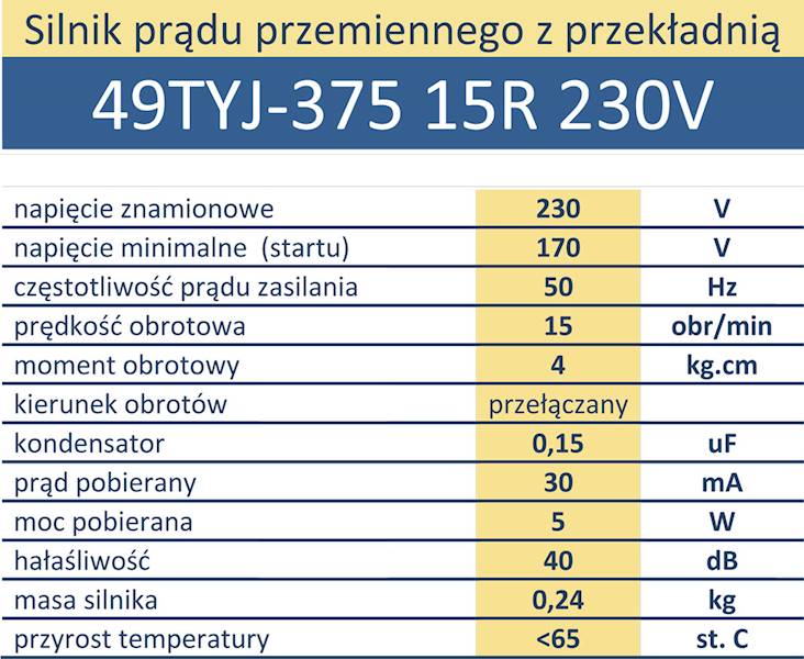 49TYD-375 15R 15obr/min 230V
