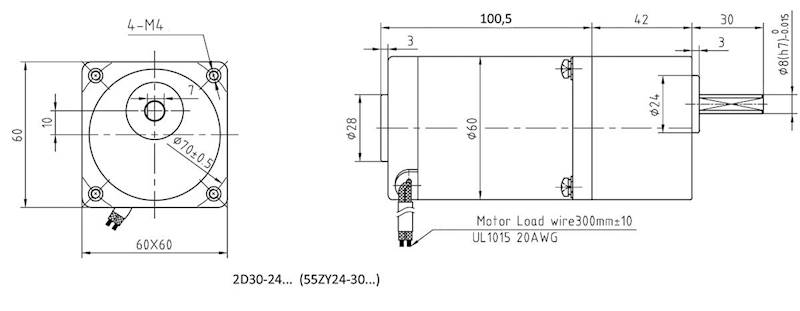 2D30-24-40 62 obr/min 24V/1,9A 3,2N.m