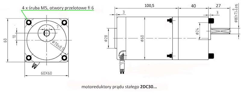 2DC30-24-12,5 144obr/min 24V/2A 1,9N.m