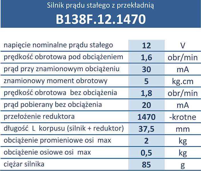 B138F.12.1470 1,6obr/min 12V 20mA