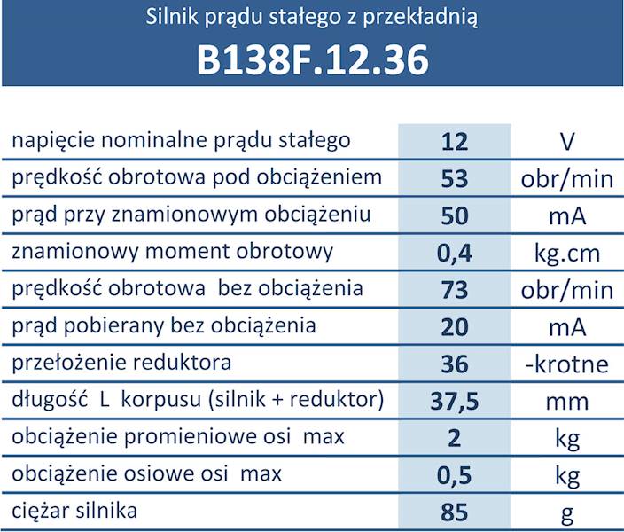 B138F.12.36 53obr/min 12V 50mA