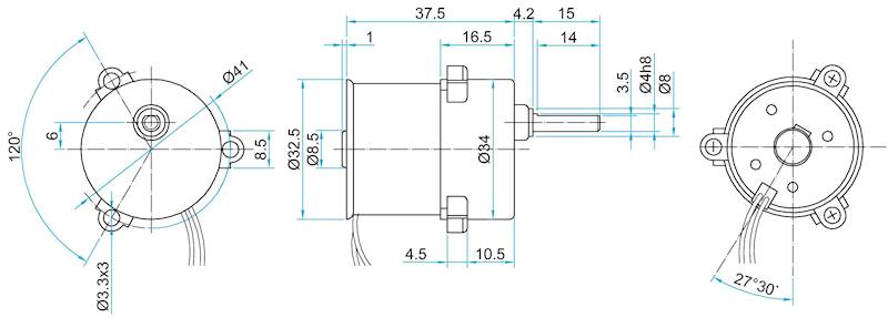 B138F.12.608 3,3obr/min 12V 48mA 