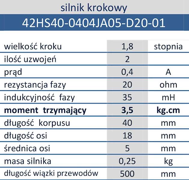 42HS40-0404 krokowy 0,4A 3,5kg.cm