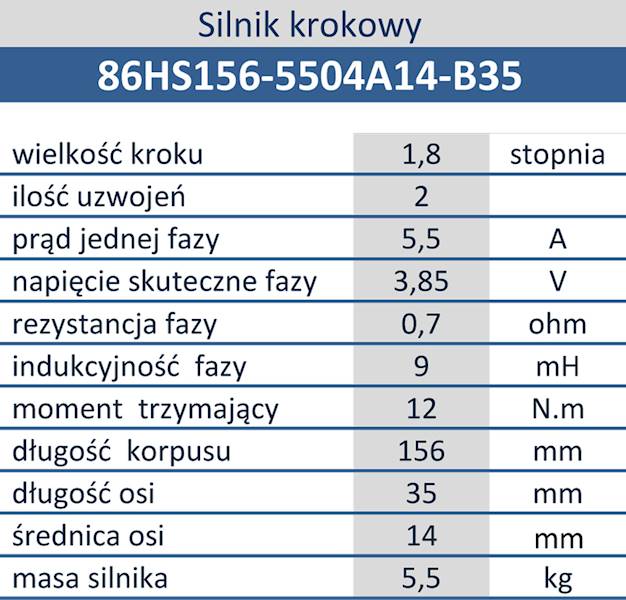 86HS156-5504A14-B35 silnik krokowy 5,5A 12N.m