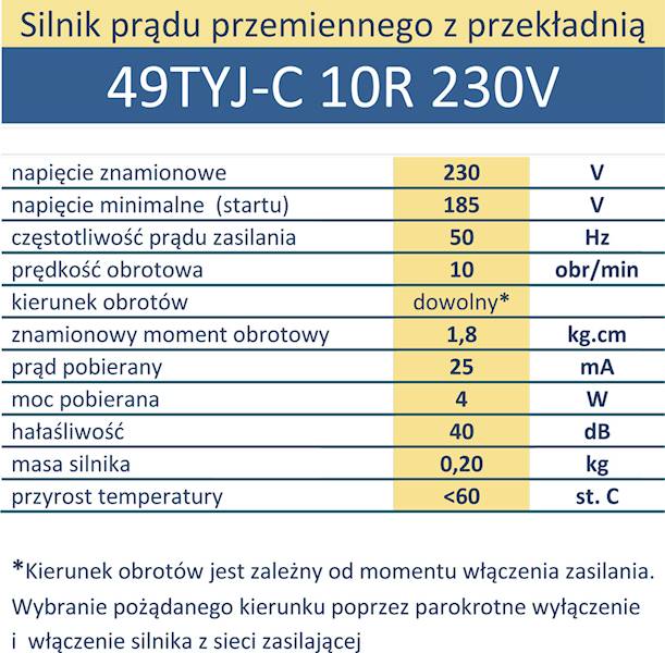 49TYJ-B-III 10R 10obr/min 230V