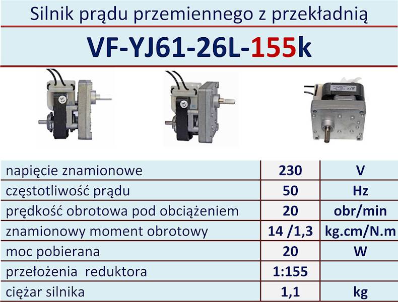 VF-YJ61-26L-155k 20obr/min 230V