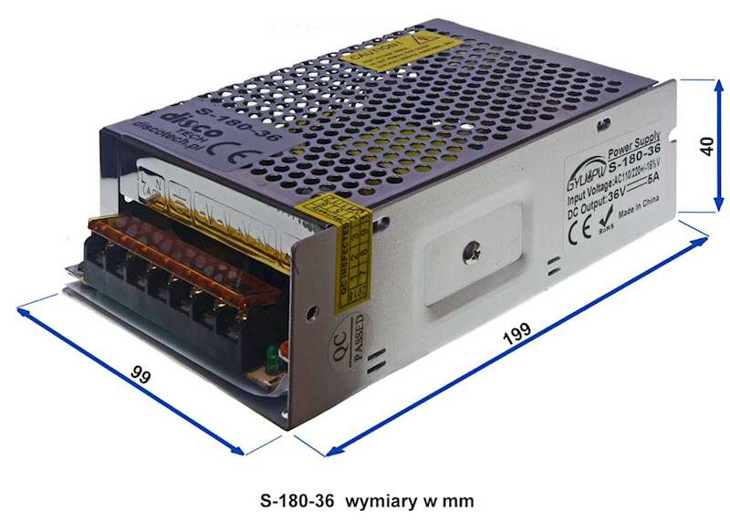 S-180-36 zasilacz stabilizowany 36V 5A