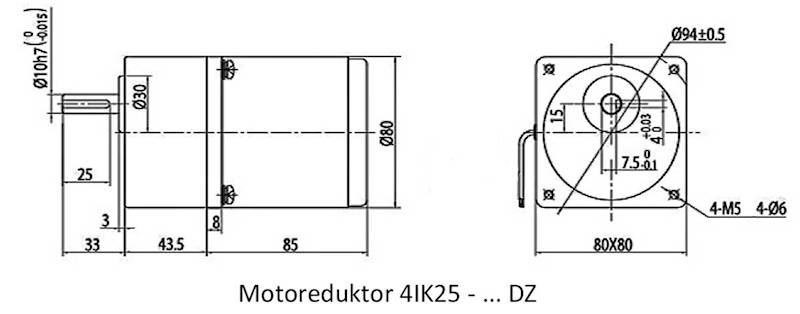 4IK25-12,5DZ 100obr/min 25W 1,9N.m 25W 