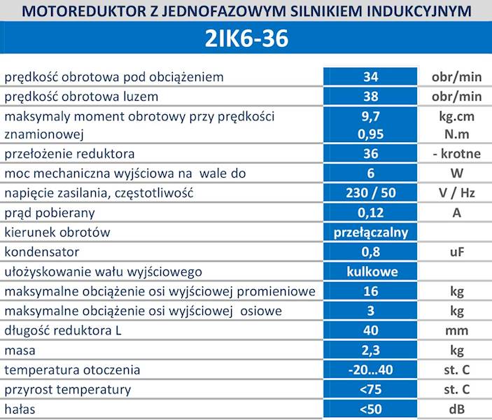 2IK6-36 34obr/min 6W 1,27N.m