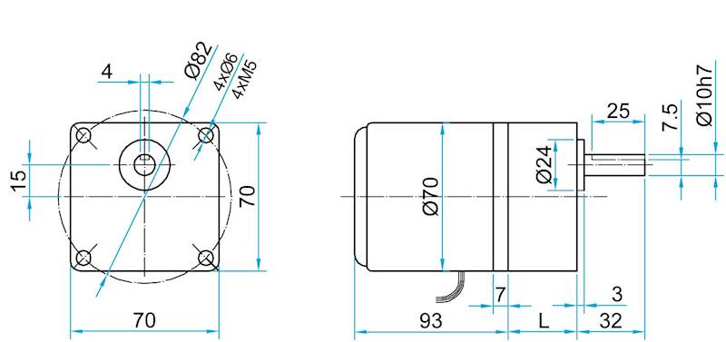 3IK15R-6 200 obr/min 15W 0,25N.m z wyjściem kontroli obrotów