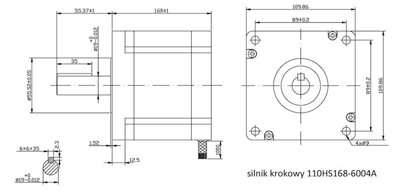 110HS168-6004A19-B55 silnik krokowy 6A 24N.m 