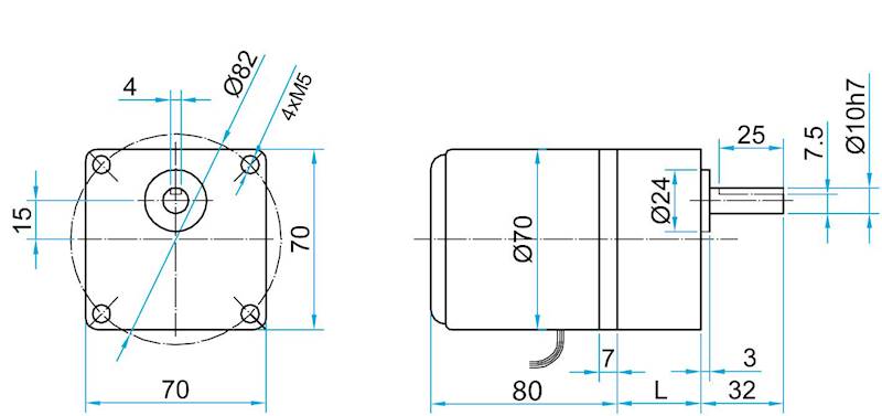 3IK15R-30 40obr/min 15W 2,7N.m z wyjściem kontroli obrotów