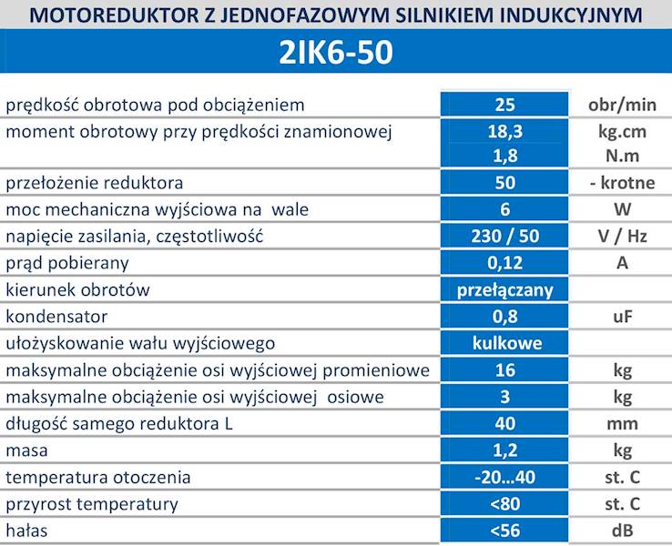 2IK6-50 25obr/min 6W 1,8N.m