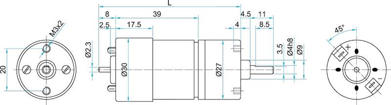 HV155.24.90 62obr/min 24V 0,22A 2,5kg.cm