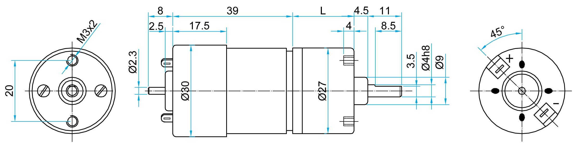 HV155.24.90 62obr/min 24V 0,22A 2,5kg.cm