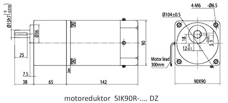 5IK90R-20DZ 62obr/min 90W 11N.m z wyjściem kontrolnym prędkości