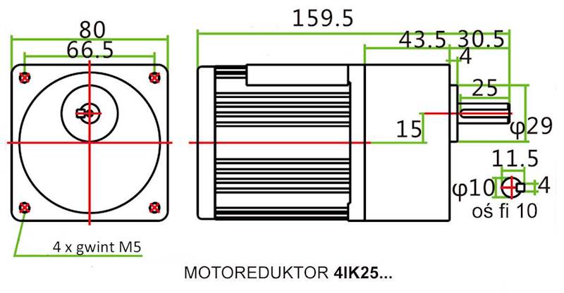 4IK25-30DZ 42obr/min 25W 4,4N.m 25W 