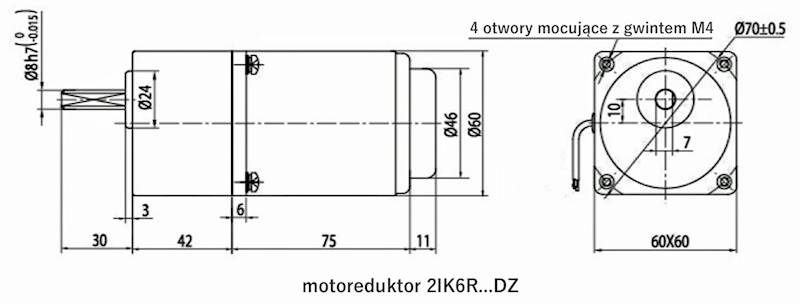 2IK6R-36DZ 34obr/min 6W 1,27N.m z wyjściem kontrolnym prędkości