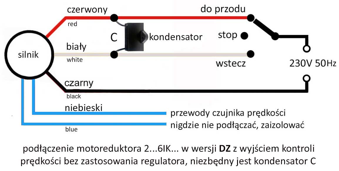 2IK6R-25DZ 50obr/min 6W 0,9N.m z wyjściem kontrolnym