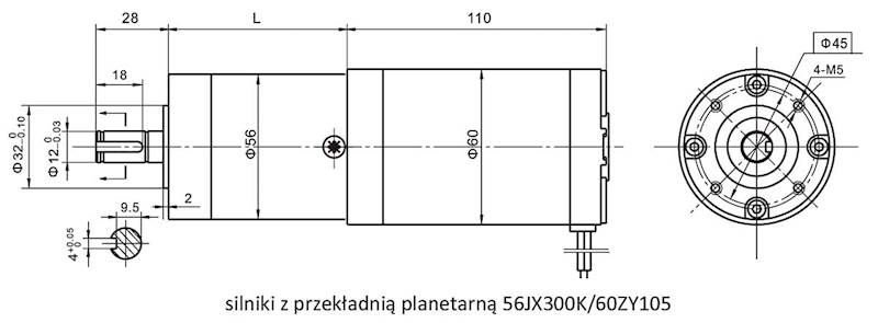 Silnik 56JX300K76G/60ZY105-2450 52 obr/min 12,7N.m