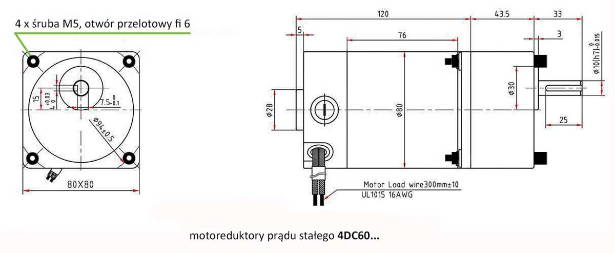 4DC40-24-3600-60 obr/min 24V/