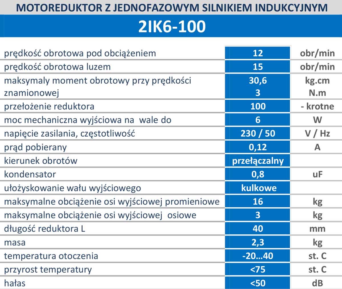 2IK6-100 12obr/min 6W 3N.m