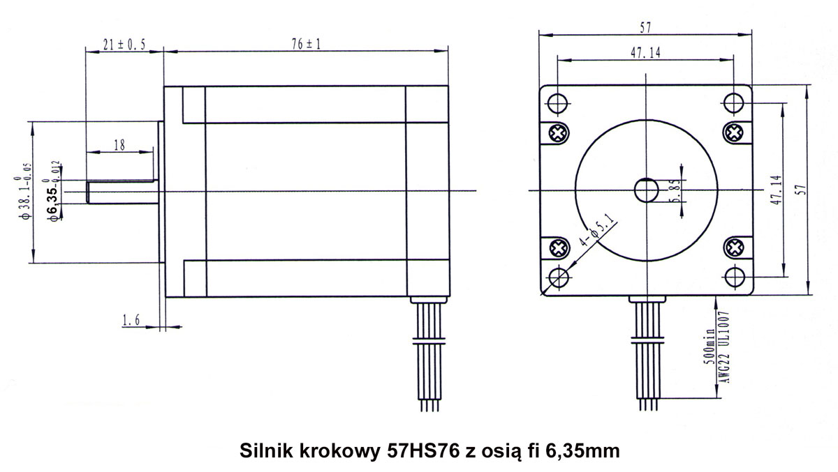 57HS76-4208A635-D21 oś fi 6,35 4,A 2,1N.m 8-przewodowy