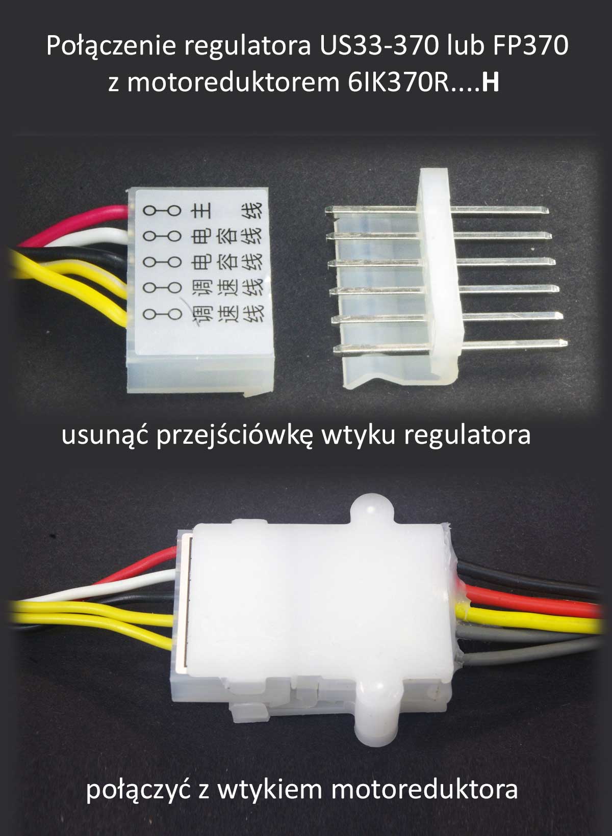 6IK370R-3H  420obr/min 370W, 7N.m z wyjściem kontrolnym prędkości