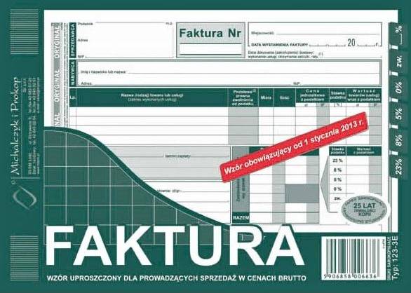Faktura VAT A5 brutto 