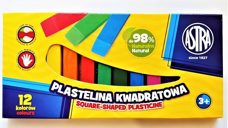 Plastelina 12k. kwadratowa Astra