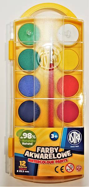 Farby akwarelowe 12k. Astra 23,5mm