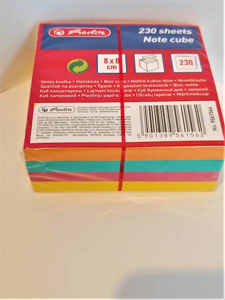 Notes 8x8x3 kostka mały kolor Herlitz