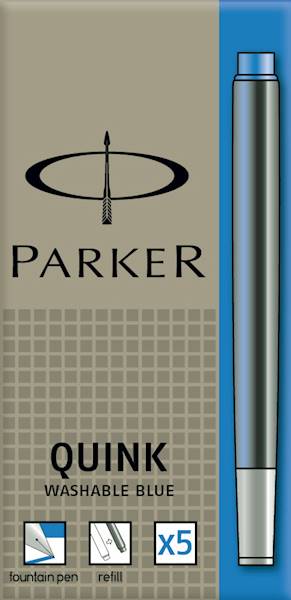 Naboje Parker 5 niebieskie zmywalne