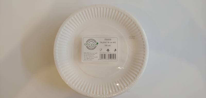 Talerz papierowy fi18cm 100szt.