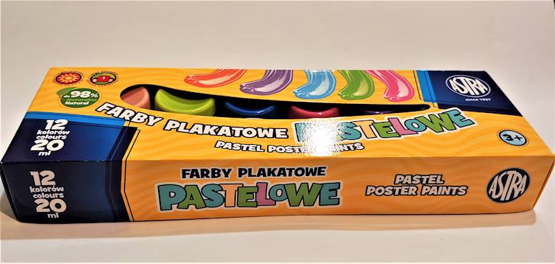 Farby plakatowe 12k. Astra pastelowe 20ml