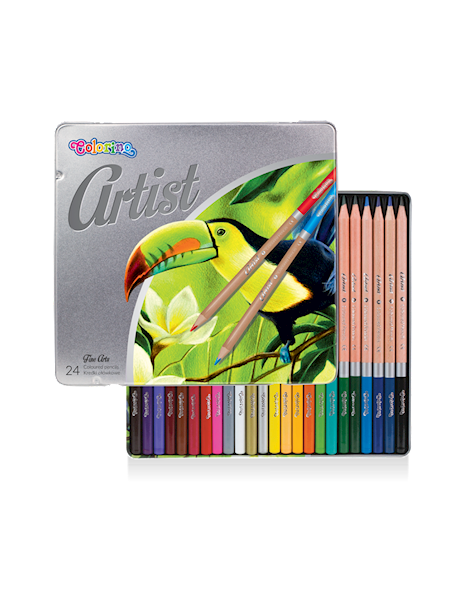 Kredki 24k. Artist Colorino metalowe pudełko