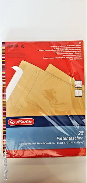 Koperta 25 B4 brązowa z zakładką Herlitz