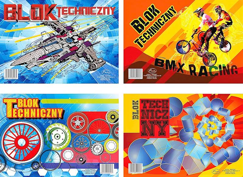 Blok techniczny A4 biały Protos