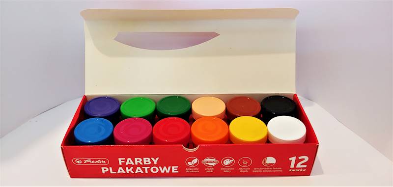 Farby plakatowe 12k. 20ml Herlitz 