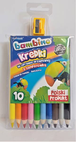 Kredki 10k. Bambino + temperówka