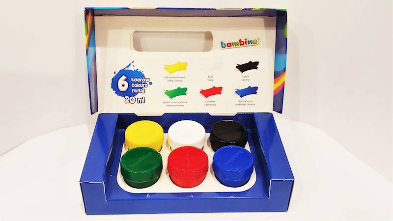 Farby plakatowe 6k. 20ml Bambino