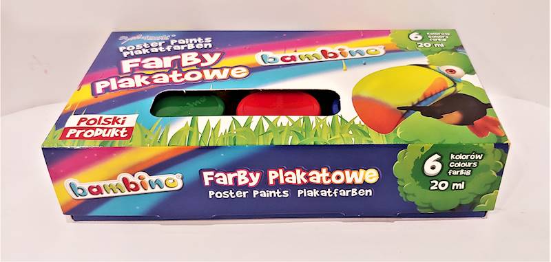 Farby plakatowe 6k. 20ml Bambino