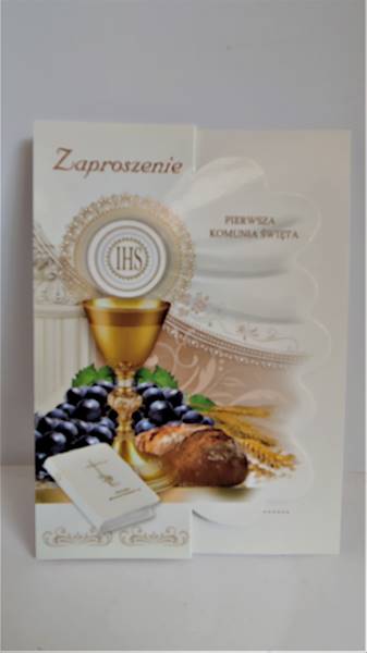 Zaproszenie ZB Komunia brokat Top Graphic