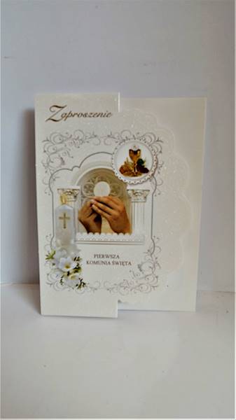 Zaproszenie ZB Komunia brokat Top Graphic